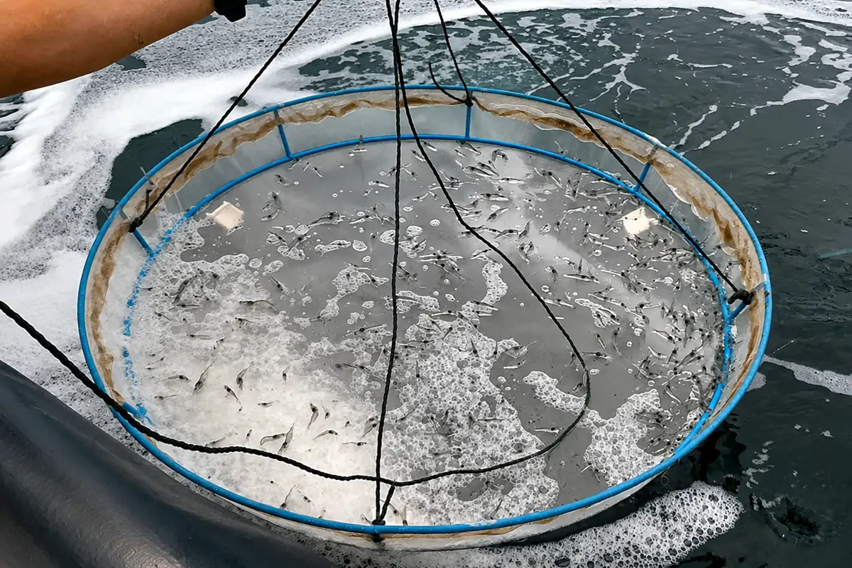 Shrimp and crustacean farming drum filter