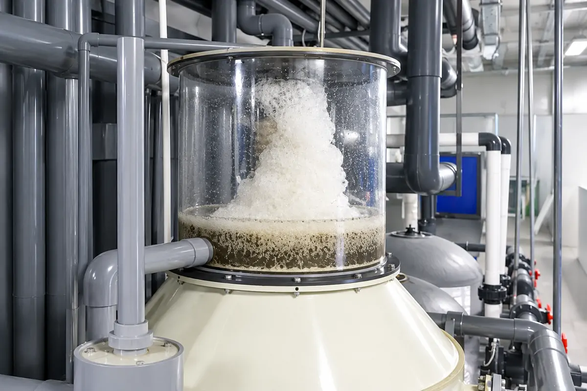 Concentrated waste is discharged