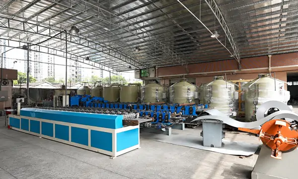 Aquaculture equipment and machinery in a workshop